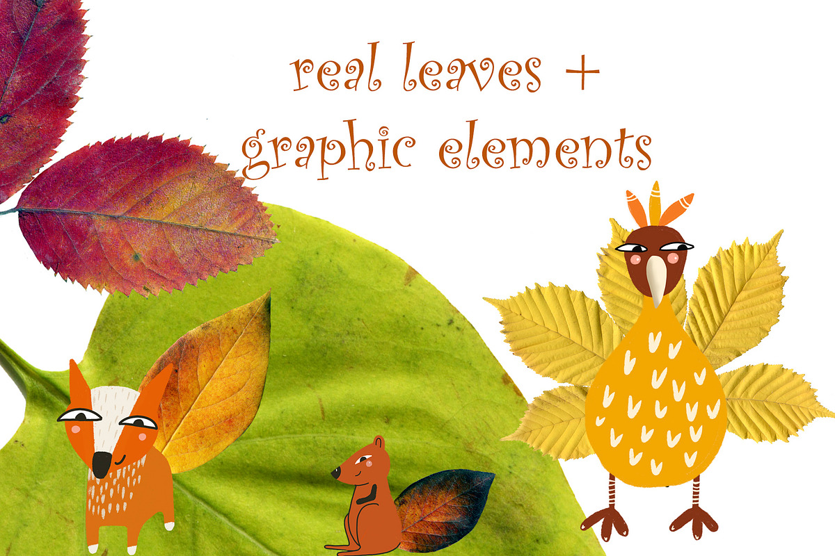 Dried Herbarium Thanksgiving leaves, an Animal Illustration by NataLyaroArt (Photo 1 of 13)