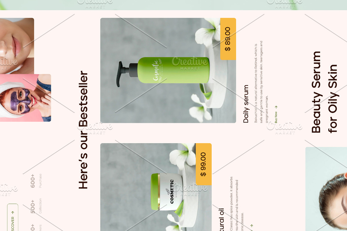Beauty salon and skin care products, a Landing Page Template by uiwarrior (Photo 3 of 6)