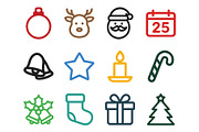 Christmas Icons Design, an Outline Icon by Vectorium Studio (Thumbnail 2 of 2)