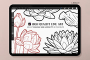 Lotus Flower Procreate Brush Stamps, a Brush Add-On by MadliArt (Thumbnail 2 of 5)