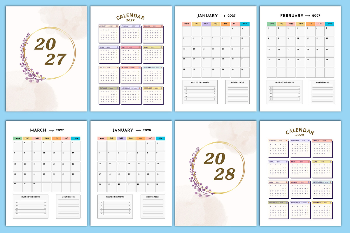 2025-2030 monthly planner Canva, a Stationery Template by Designmela01 (Photo 7 of 10)