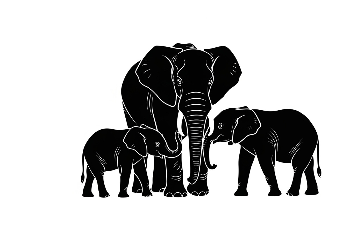 elephant family silhouette design, an Illustration by Amazin_art (Photo 15 of 51)
