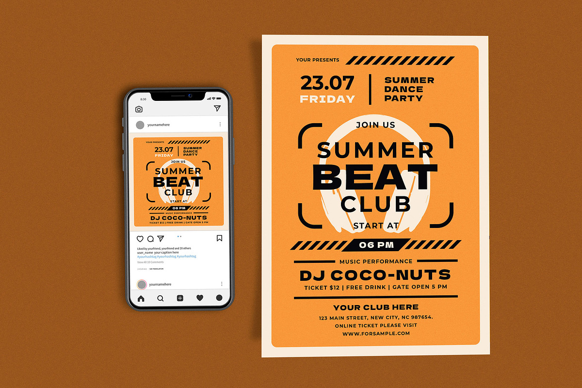 Summer Beat Club, a Print Template by Me55enjah Design (Photo 1 of 4)