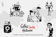 Gothic Spooky Halloween Clipart, an Object Illustration by Nutalin Art (Thumbnail 1 of 12)
