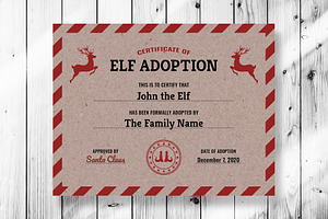 Vintage Elf Adoption Certificates