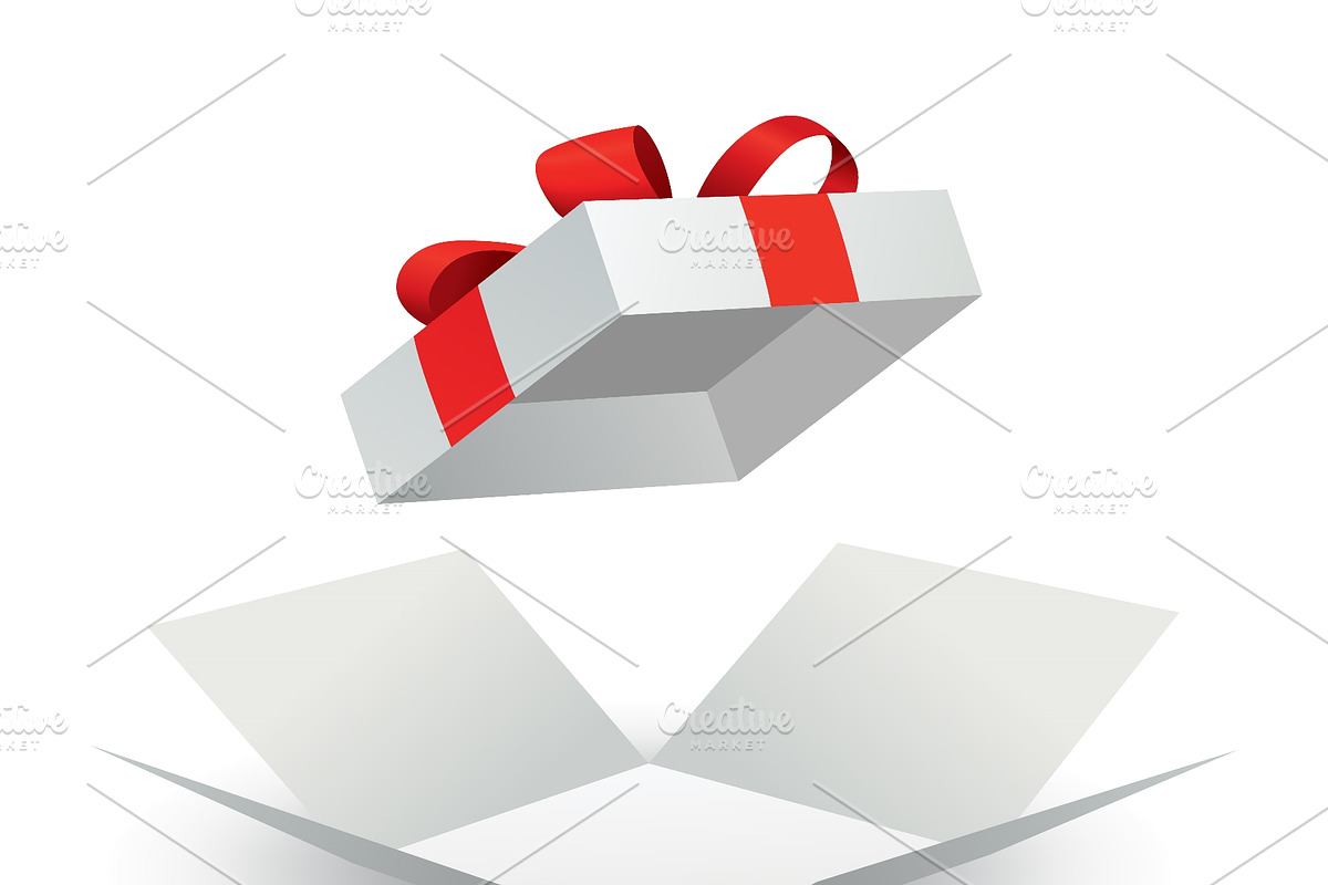 Open gift box with red ribbon, an Object Illustration by Things for designers (Photo 3 of 3)