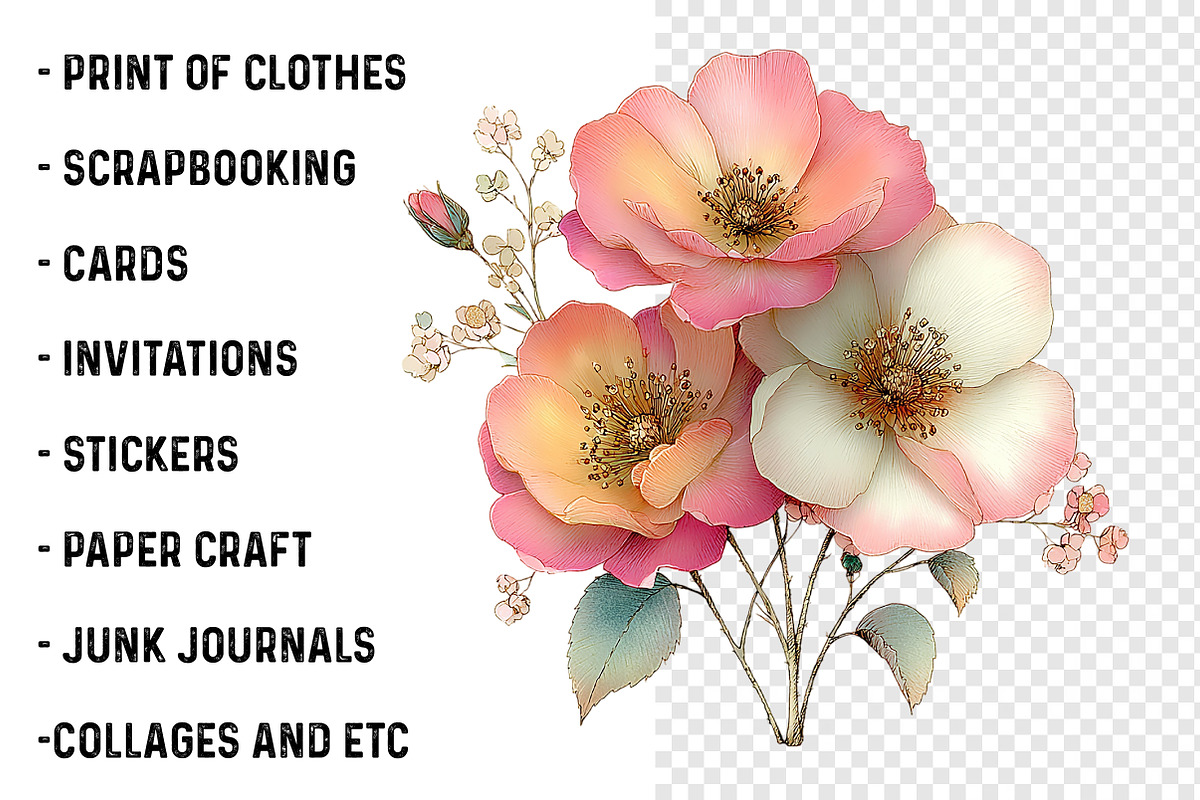 Summer Flowers Clipart PNG, an Illustration by SinaCreation (Photo 2 of 6)