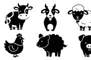 Cute Farm Animal Silhouette Bundle, an Illustration by hafijul (Thumbnail 50 of 51)