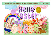 Hello Easter cute watercolor clipart, an Illustration by Annyillustration (Thumbnail 1 of 6)