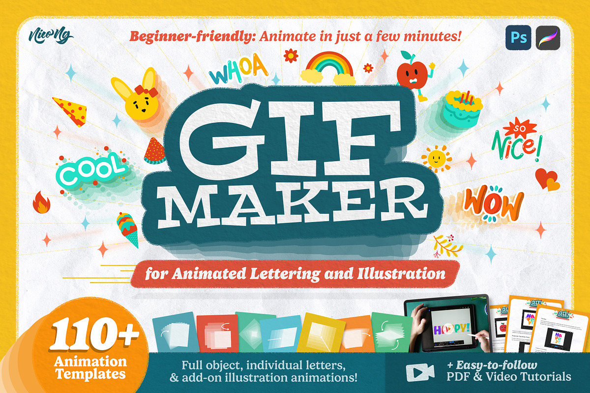 GIF Maker for Animated Lettering +, a Social Media Template by Nico-Ng (Photo 1 of 16)