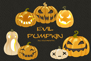 Evil Pumpkin Halloween Clipart