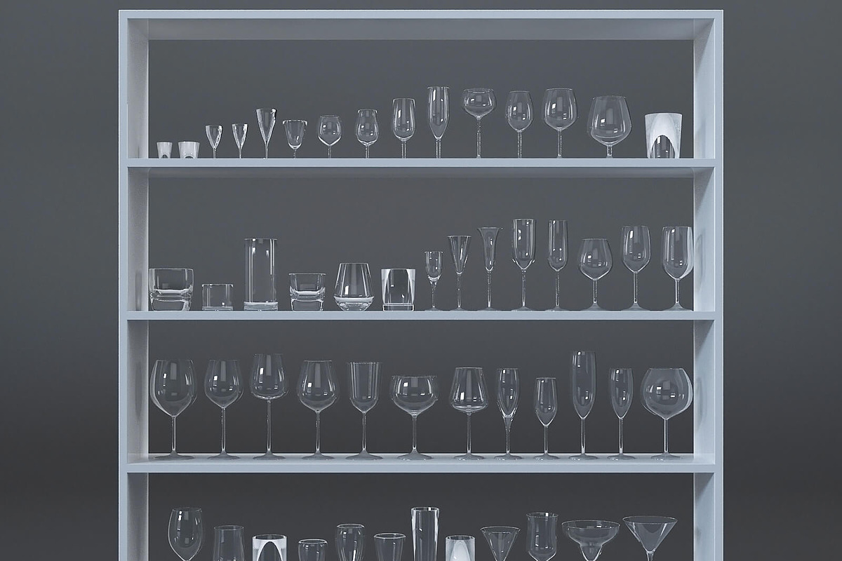 Glasses and bottles collection, a Furniture 3D Model by RC graphics (Photo 5 of 6)