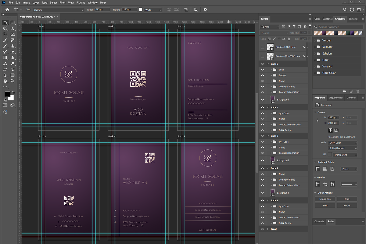 Vesper Business Card Set - 5 Bundles, a Business Card Template by Ctrl space studio (Photo 6 of 9)