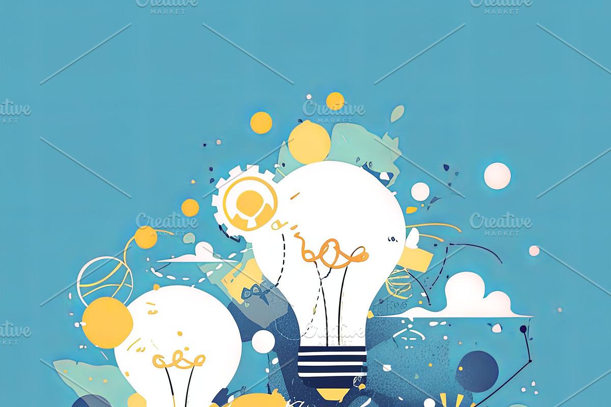 Collaborative exchange of ideas with bright visual concepts and innovation, an Illustration by AS photostudio