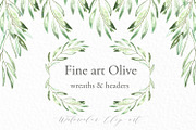 Olive oval wreaths & headers clipart, an Illustration by LABFcreations (Thumbnail 5 of 5)