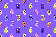 Funny monsters' numbers set, pattern, an Object Illustration by PaperTrident (Thumbnail 3 of 3)