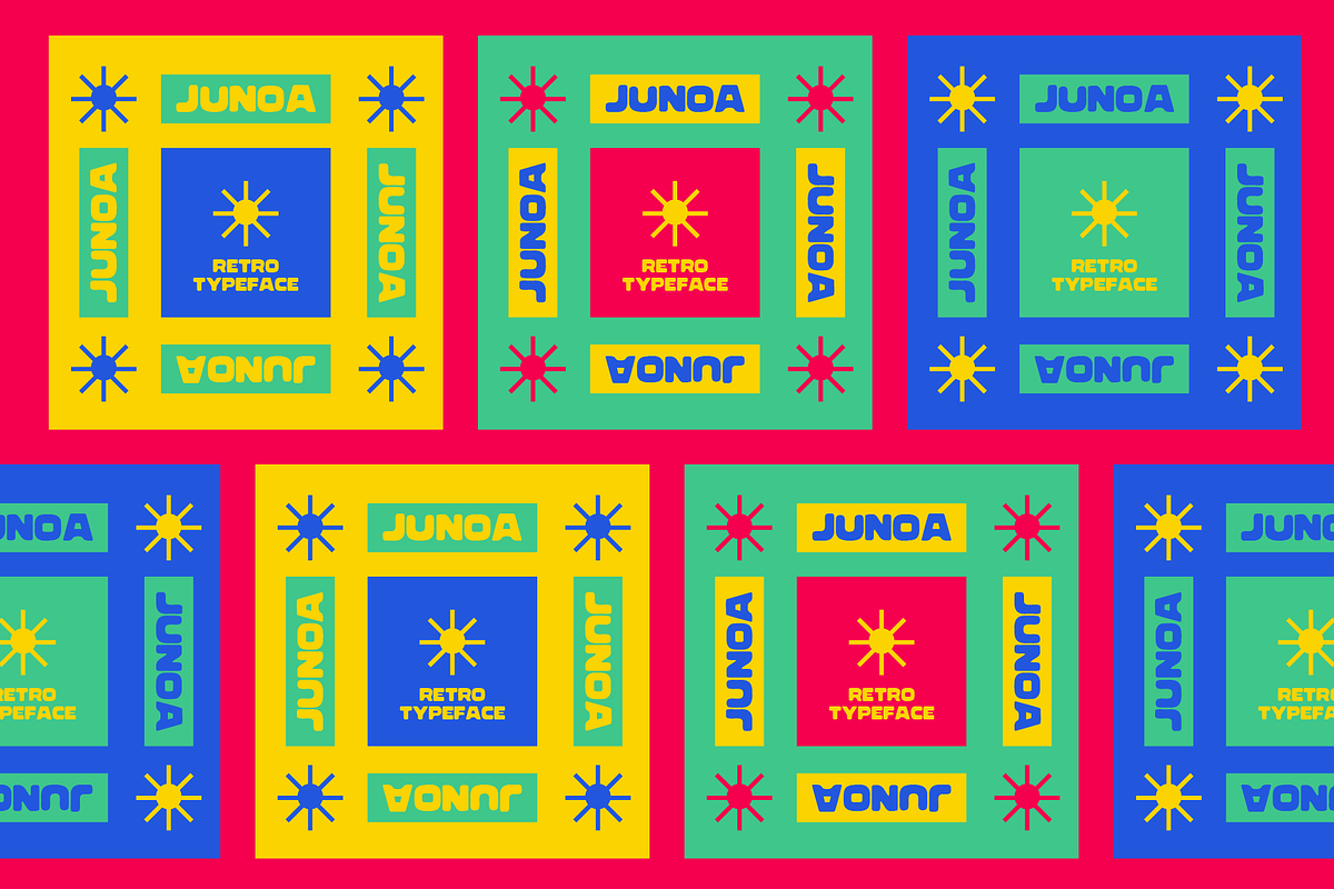 Junoa - Retro Display Font, a Sans Serif Font by HAN (Photo 4 of 10)