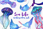 Sea Life. Watercolor set, an Animal Illustration by Librebird (Thumbnail 1 of 6)