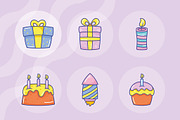 Birthday Festive Party Icons Set, a Templates & Theme by studiogstock (Thumbnail 4 of 4)