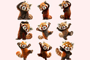 Red Panda PNG Clipart Bundle, a Graphic by M9 Design (Thumbnail 7 of 10)