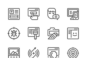 Set line icons of web development, an Outline Icon by motorama
