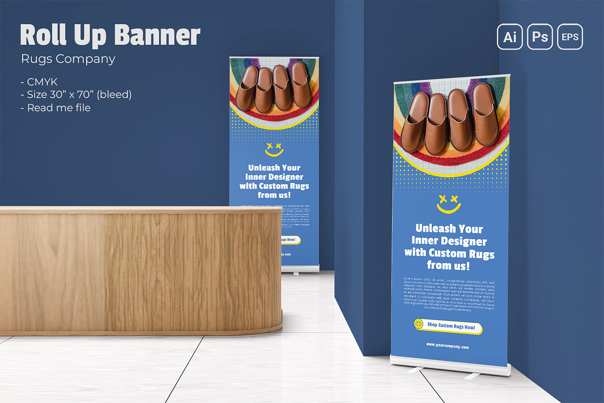 Rugs Company Roll Up Banner, a Print Template by Fannan Studio (Photo 3 of 3)