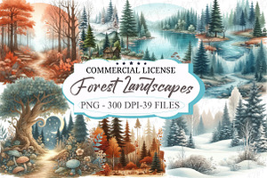 Forest Landscapes PNG Clipart, an Illustration by designcity5