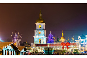 Christmas market and Saint Sophia Cathedral, a UNESCO world heritage, an Architecture Photo by Leonid Andronov