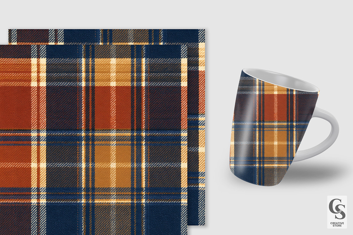 Denim Autumn Plaid Seamless Pattern, a Pattern Graphic by Creative Store (Photo 3 of 5)