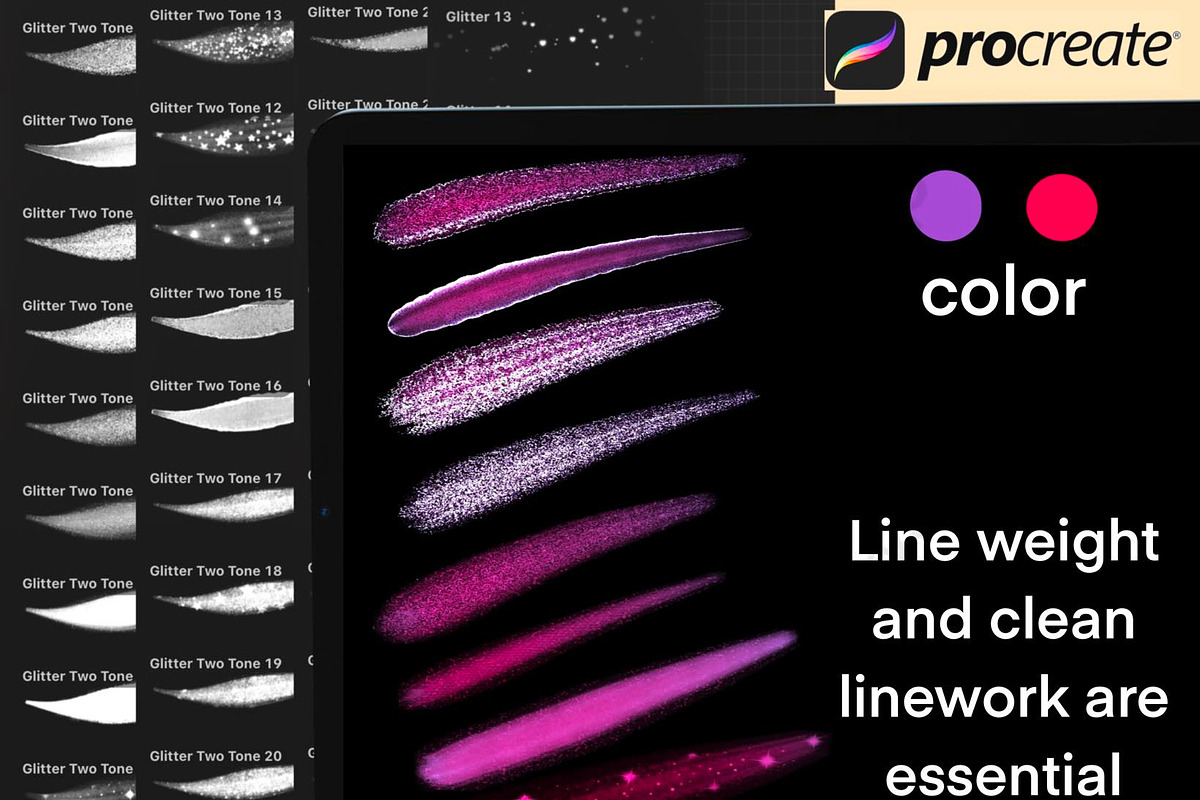 70+ Procreate Glitter Brushes, a Brush Add-On by DrawingStoryShop (Photo 3 of 6)