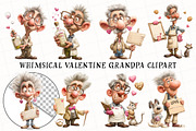 Whimsical Valentine Grandpa Clipart, an Illustration by OK Design (Thumbnail 2 of 6)