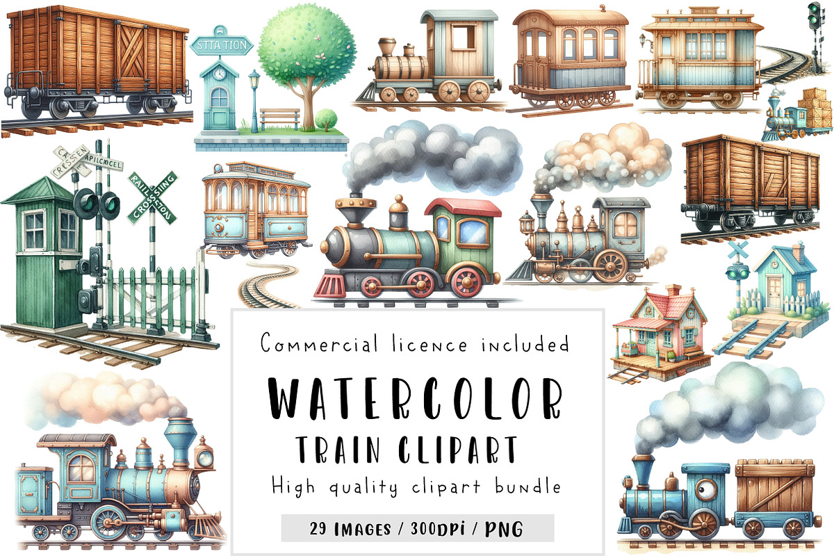 Train clipart, an Illustration by CreationArt (Photo 1 of 5)