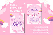 Unicorn Birthday Party Invitation, a Design Template by TemplateCastleStore (Thumbnail 5 of 5)