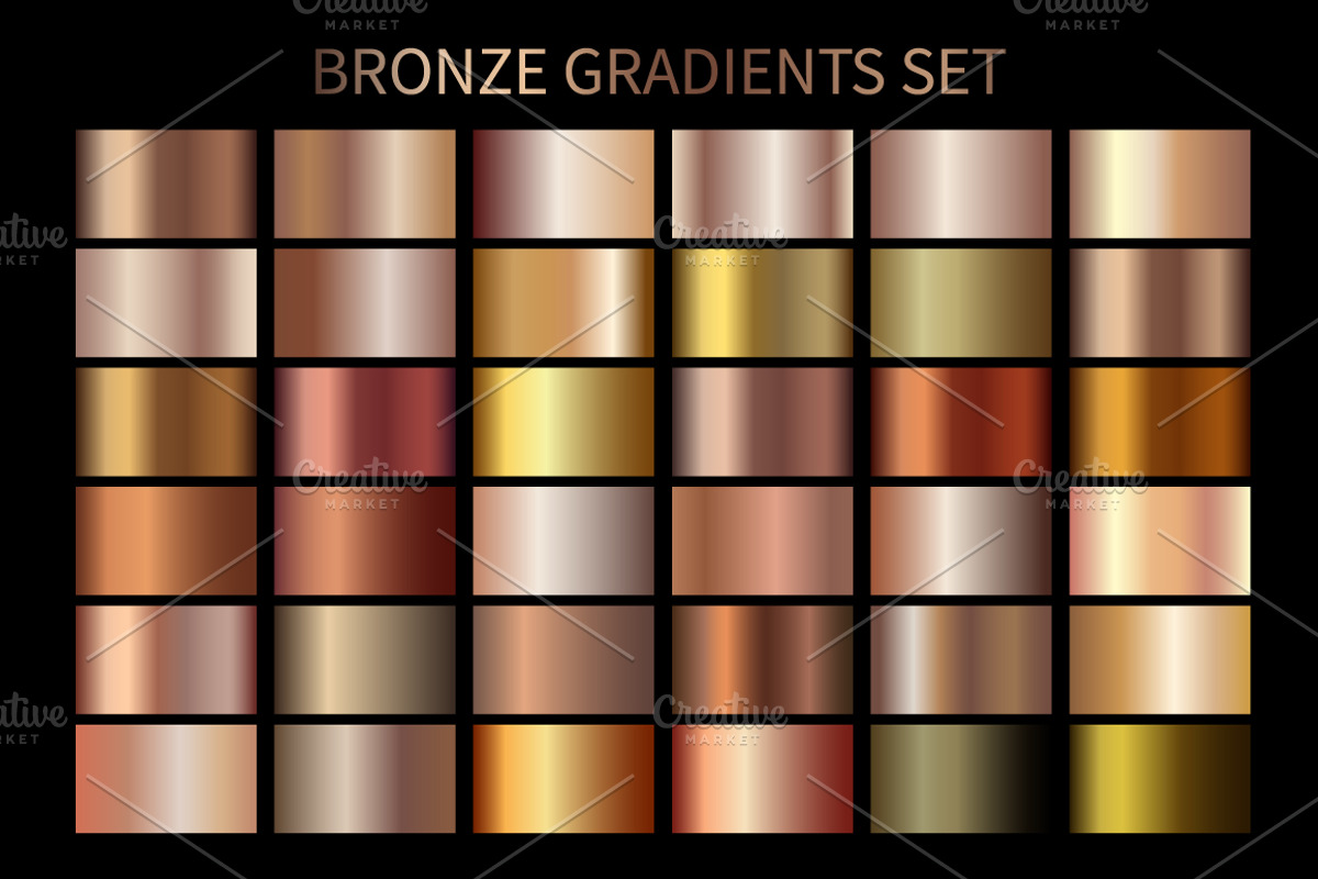 Set of Bronze Gradients .AI .GRD, a Gradient Add-On by Juksy