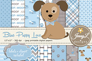 Boy Puppy Dog Digital Paper, a Pattern Graphic by JennyL Designs (Thumbnail 1 of 4)