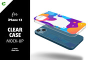 Phone 13 Clear Case Mock-up, an iPhone Mockup by Colatudo Store (Thumbnail 1 of 8)