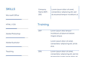 Blue Resume CV MS Word File