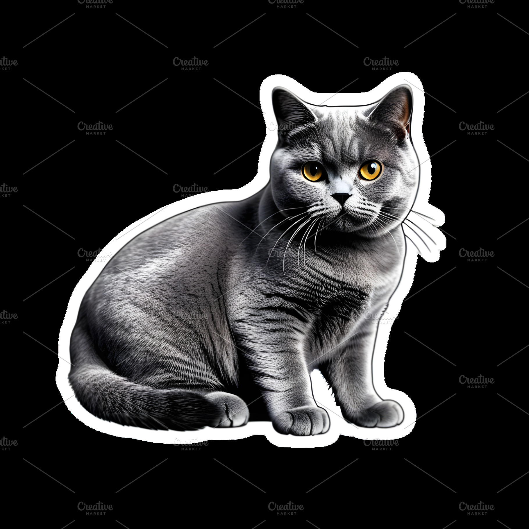 Cute British Shorthair cat clipart, an Animal Photo by Traffic Store
