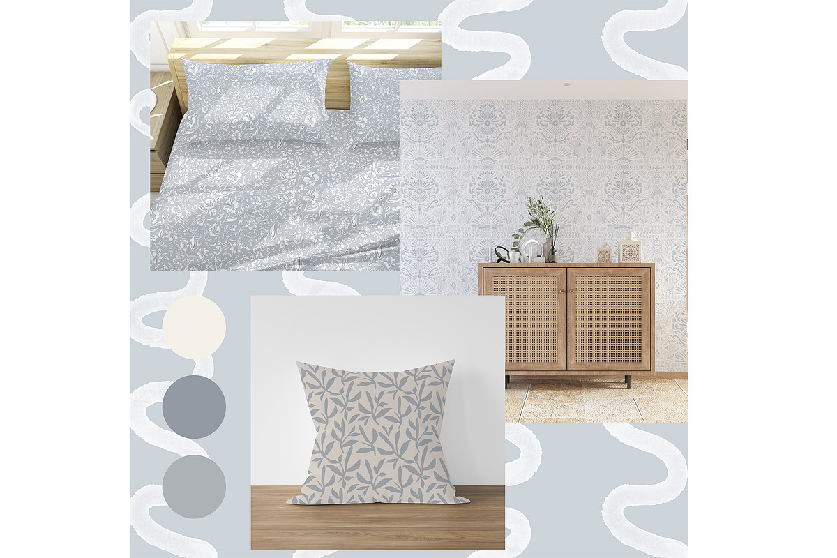 Modern Blues Pattern Collection, a Pattern Graphic by Mieken Petra Designs (Photo 4 of 4)