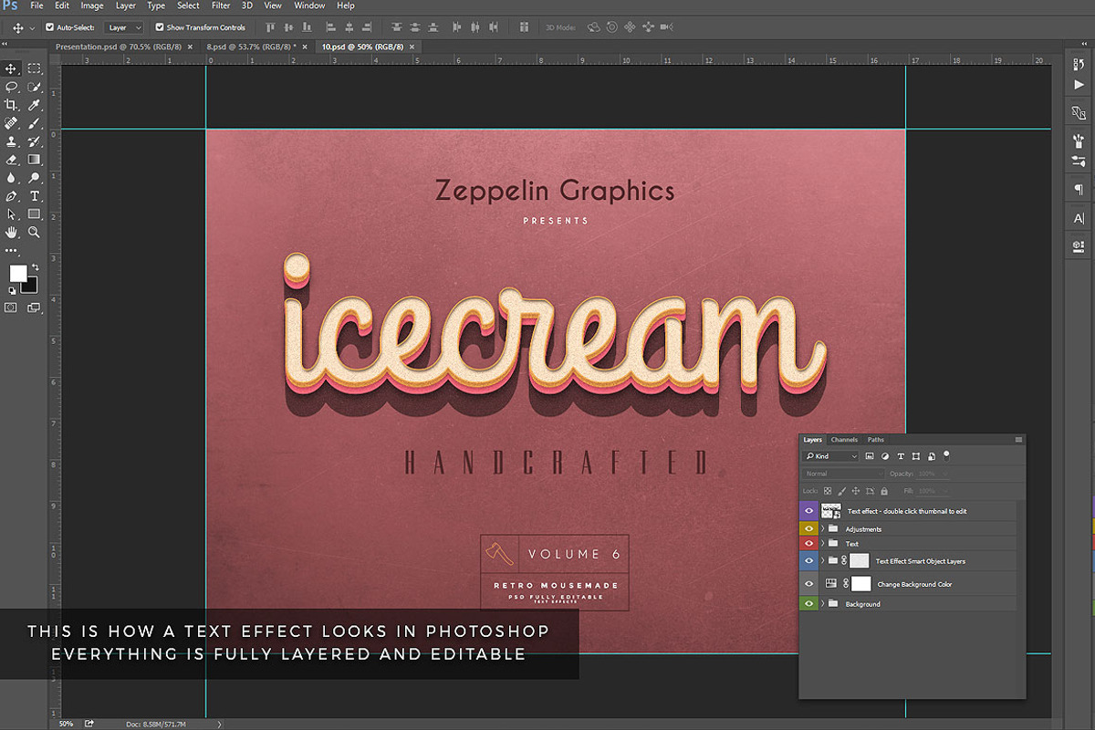 150 3D Text Effects for Photoshop, a Brushes & More by Graphicdome (Photo 68 of 71)