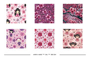 Cherry Blossom Retro Art Patterns, a Pattern Graphic by karenfoleyphoto (Thumbnail 4 of 17)