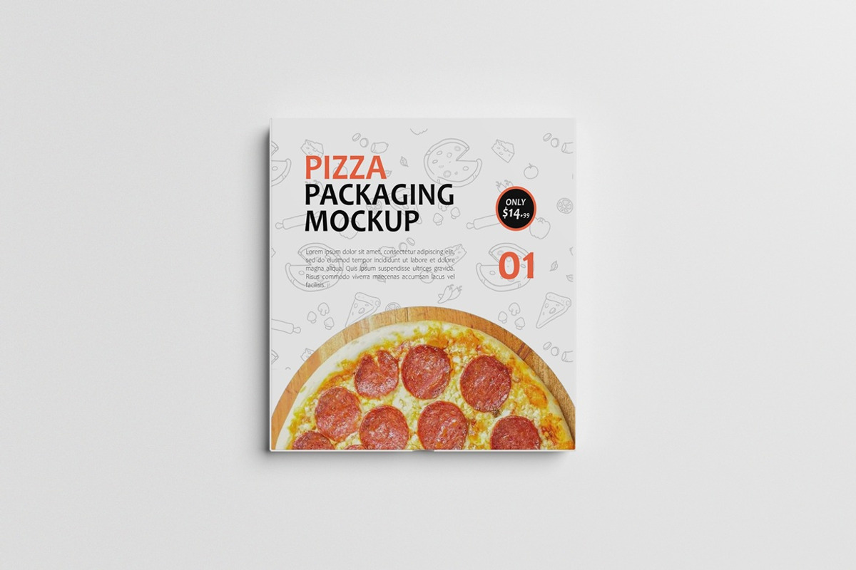 Pizza Box Packaging Mockup, a Packaging Mockup by Graphic Deal (Photo 3 of 7)