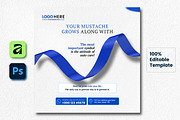 Mustache Grows Social Media Post, a Social Media Template by creative-mint (Thumbnail 1 of 2)