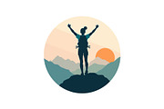 Sunset Mountain Victory Silhouette, an Object Graphic by yasushie (Thumbnail 10 of 16)