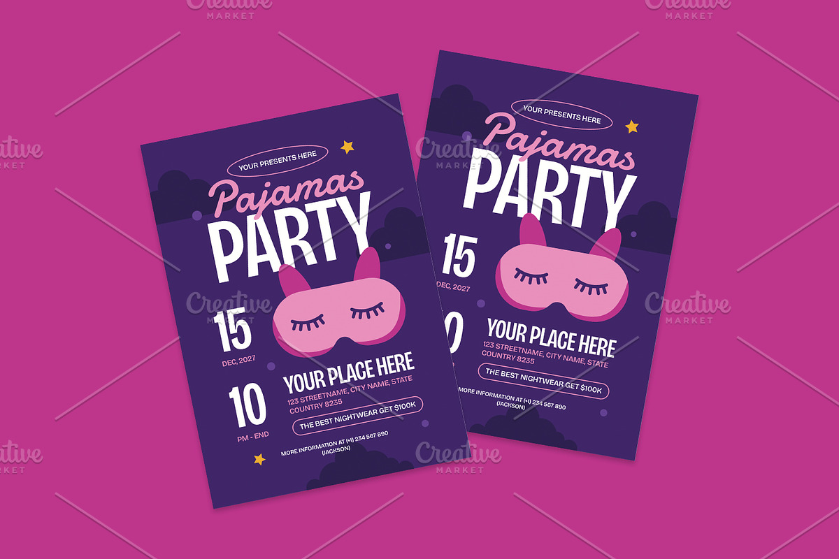 Pajamas Party - Flyer, a Poster Template by Izdihaar_Studio (Photo 1 of 3)