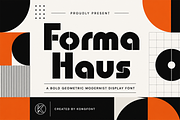 Forma Haus - Bold Geometric Display, a Sans Serif Font by overlaytemplates (Thumbnail 1 of 5)