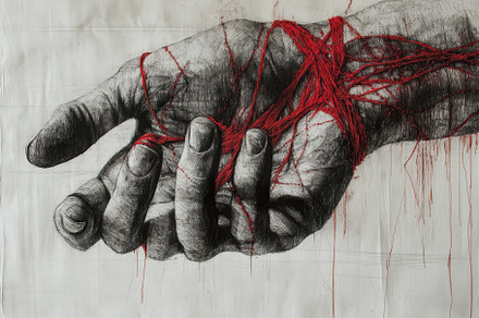 Artistic Representation of a Hand Bo, a Photo by Tanuart