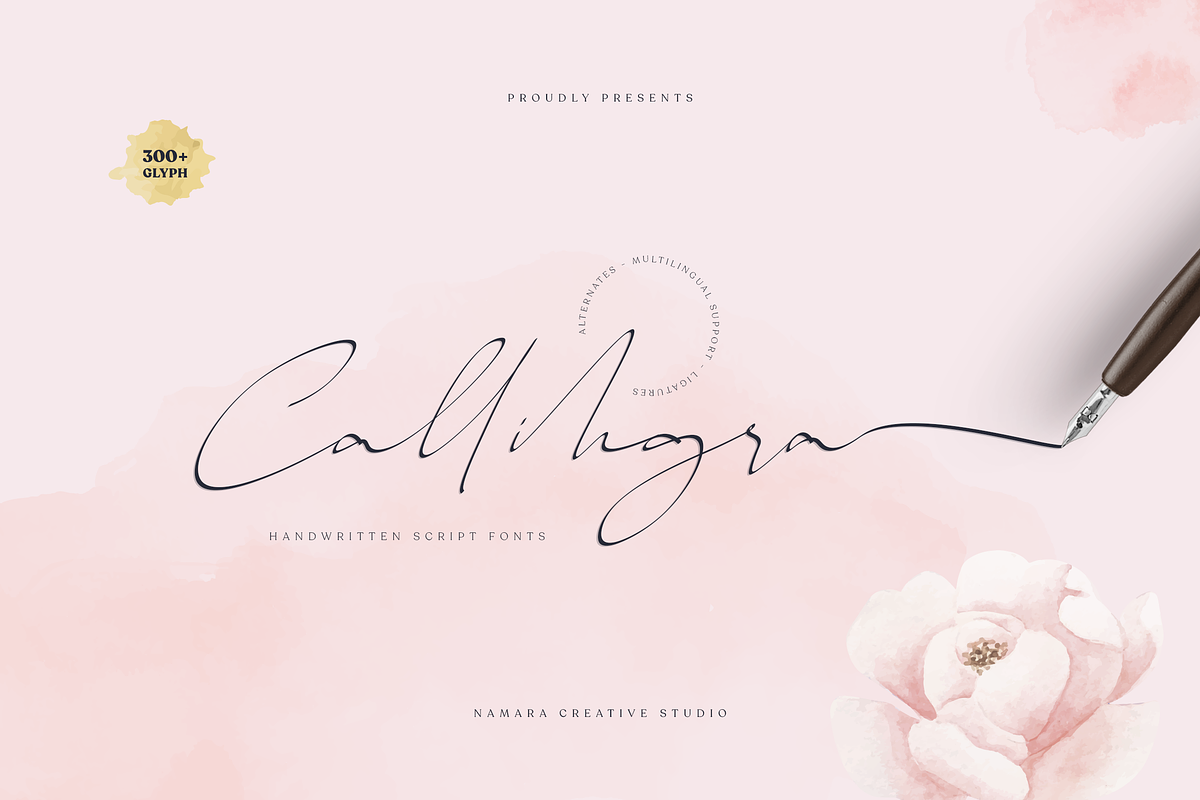 Callihgra, a Script Font by Namara Creative Studio (Photo 1 of 7)