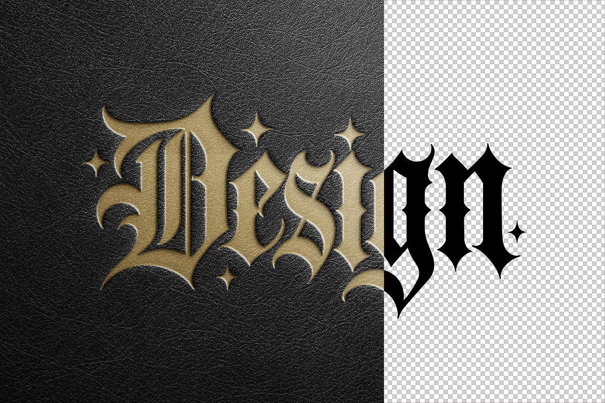 Pressed Old Leather Template, a Layer Style Add-On by Design Squad