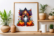 Halloween House With Ghost PNG, an Animal Illustration by Craft Nest (Thumbnail 4 of 5)